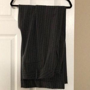 Gray pinstripes wide leg dress pants